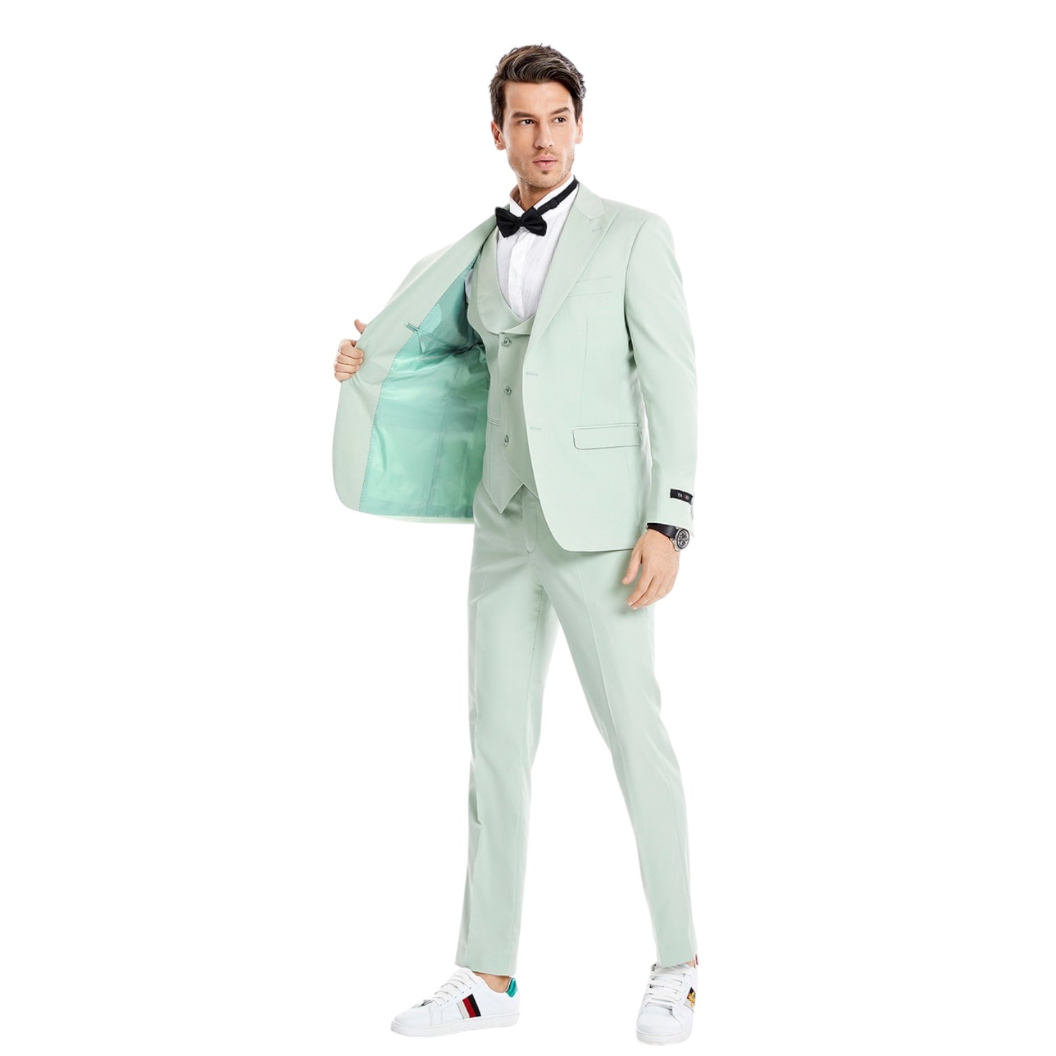 TAZZIO: Solid 3pc Skinny Fit Suit M370SK-01